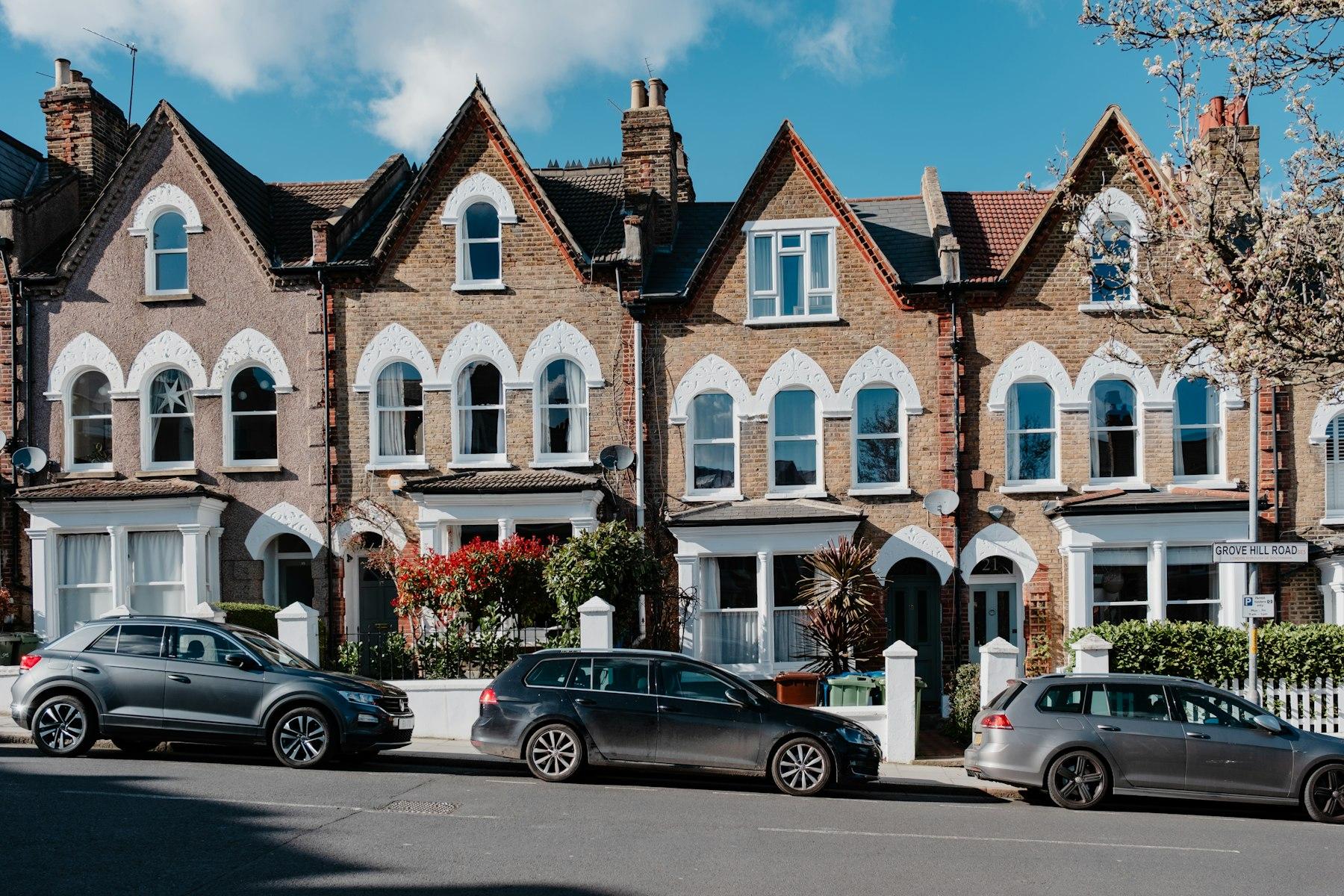 A row of Victorian terraced houses